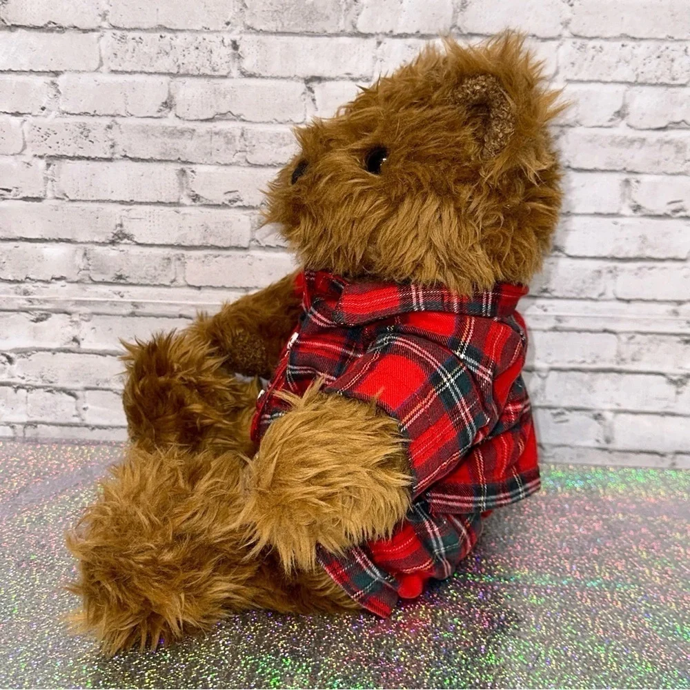 Belkie 2000 Teddy Bear Plush Plaid Pajamas Festive Jointed Hands Feet Vintage